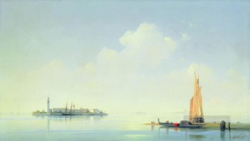 Landscapes Painting - Ivan Aivazovsky the harbour of venice the island of san georgio Seascape